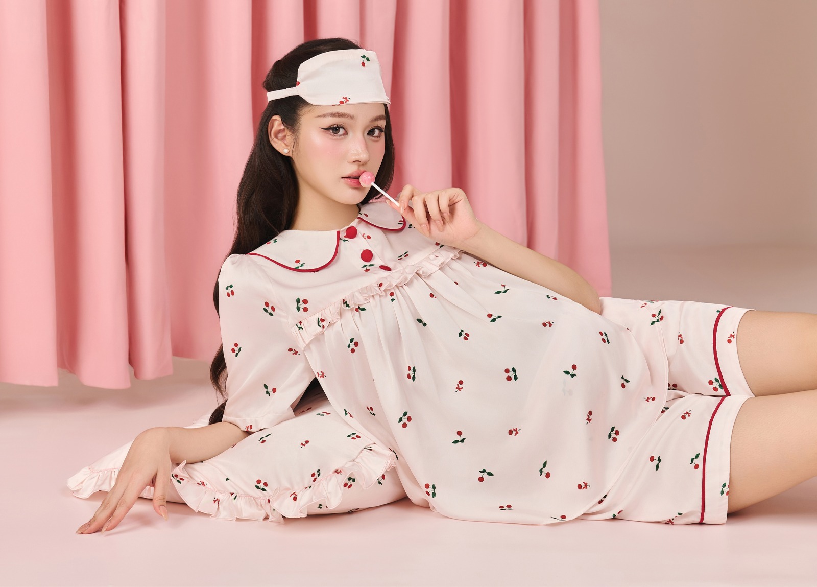 ĐỒ NGỦ BẦU HỌA TIẾT CHERRY – NGỌT NGÀO VÀ NỮ TÍNH TRONG TỪNG KHOẢNH KHẮC NGHỈ NGƠI